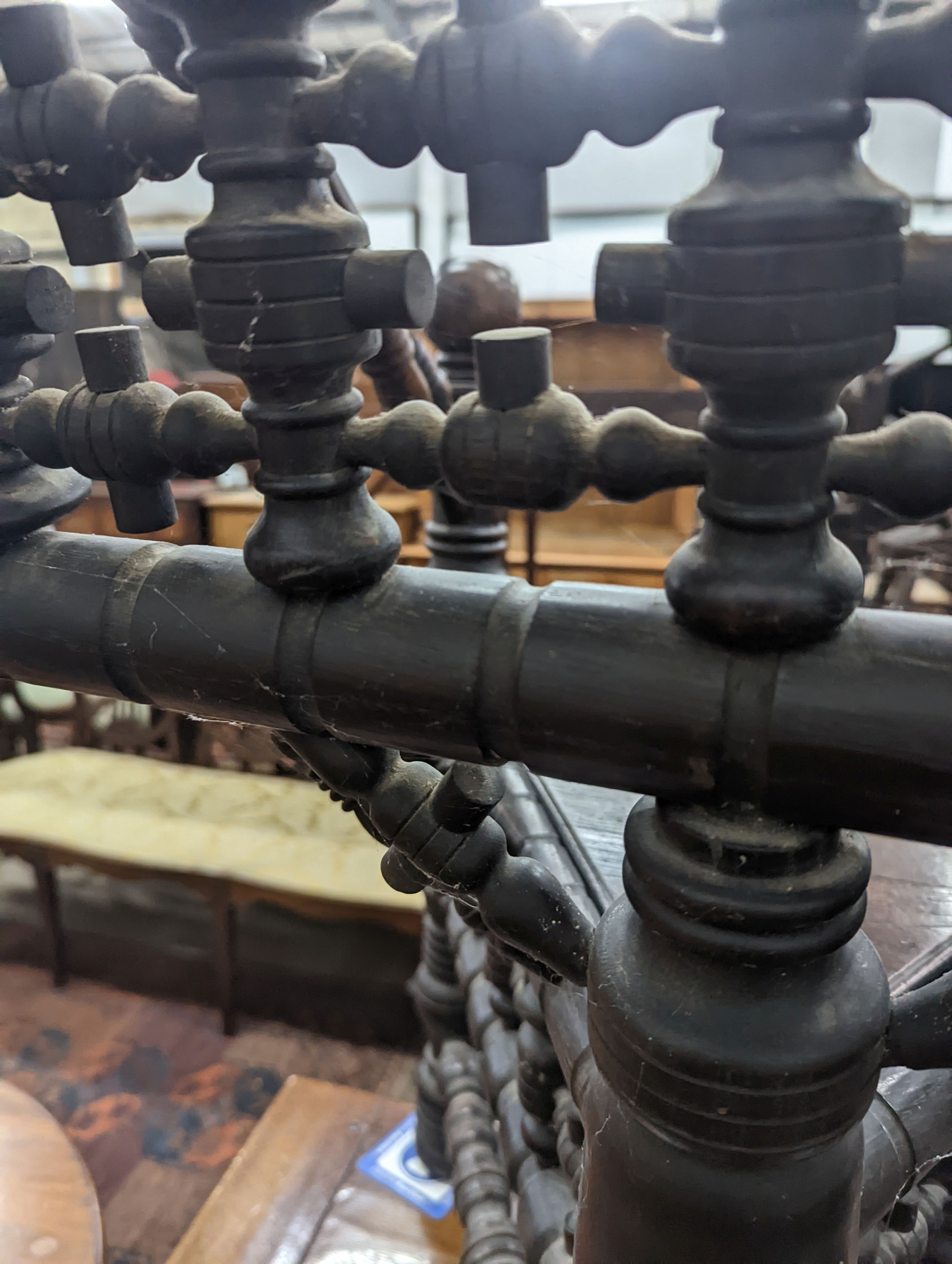 A 19th century oak turner's chair, width 56cm, depth 48cm, height 96cm